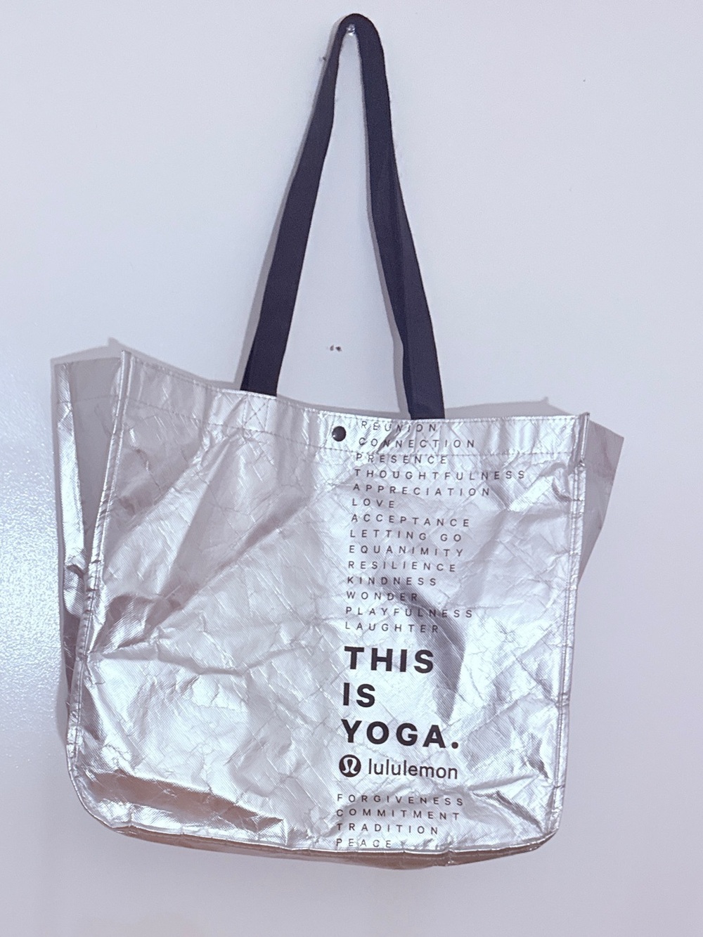 lululemon athletica Silver 'This Is Yoga' Tote Bag